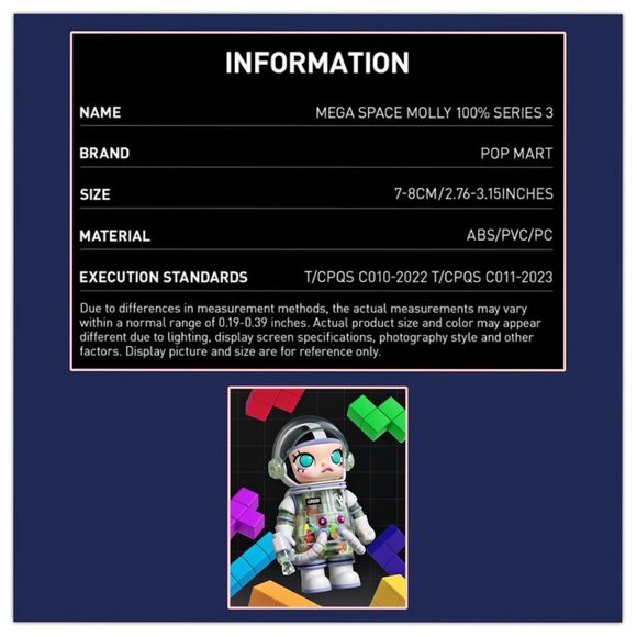 MEGA SPACE MOLLY 100% Series 3 Figurine - Tetris - Picture 12 of 16